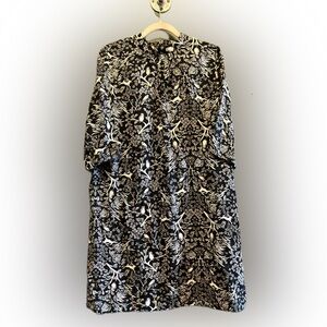 Old Navy Womens Dress Woodland Animals Size S Black Forest Half Sleeve Casual